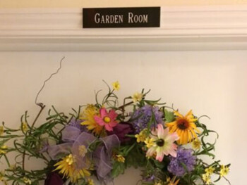 Garden Wreath in Seams Like Home bed and breakfast