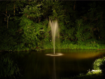 Nighttime Fountain in Vanderbilt, PA Bed and Breakfast